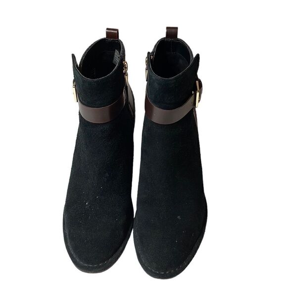 Clarks Cushion Plus “Spiced River” Two Tone Suede/Felt Heel Ankle Booties. Sz 9. - Picture 4 of 10